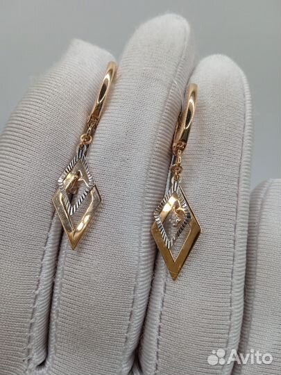 Золотые серьги 585 пробы. Арт 128