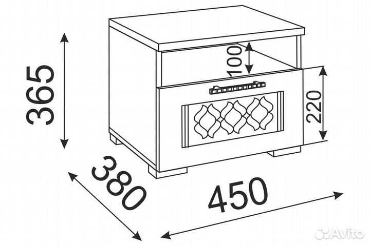 Тумба прикроватная Тиффани М 24