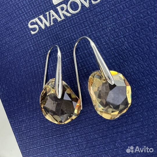 Серьги Swarovski Galet шампань