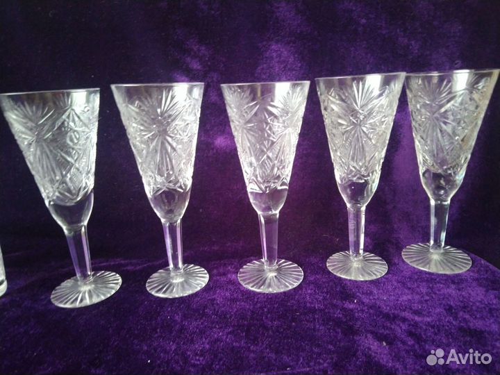 Высокие Фужеры хрустальные СССР