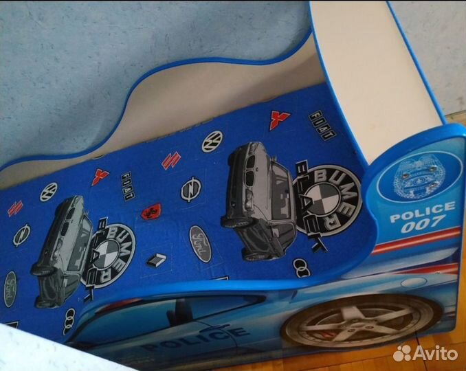 Детская кровать машина с матрасом