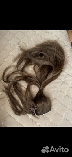 Волосы для наращивания натураььные 52см. Русый