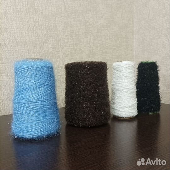 Пряжа для вязания, травка из вискозы с люрексом