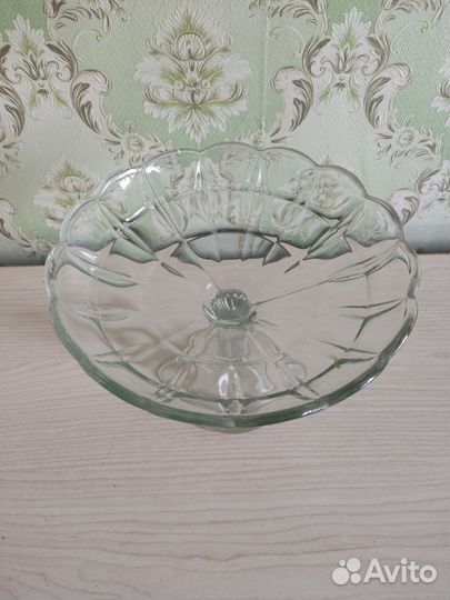 Ваза для фруктов на ножке стекло СССР