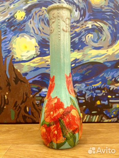 Ваза с тюльпанами авторская ручная работа