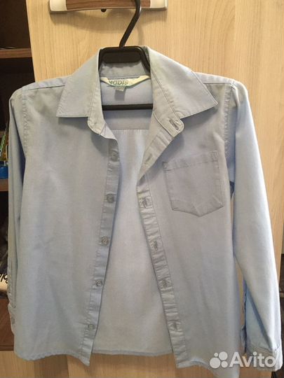 Рубашка школьная голубая синяя