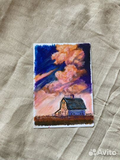 Пейзаж гелевой пастелью