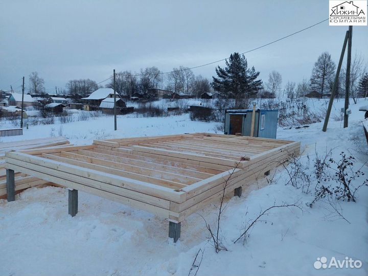 Дома срубы 6х9м. 1 этаж из бруса с террасой 3х6м