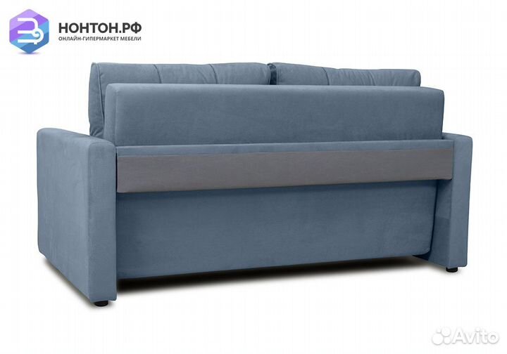 Диван еврокнижка Лео серо-синий