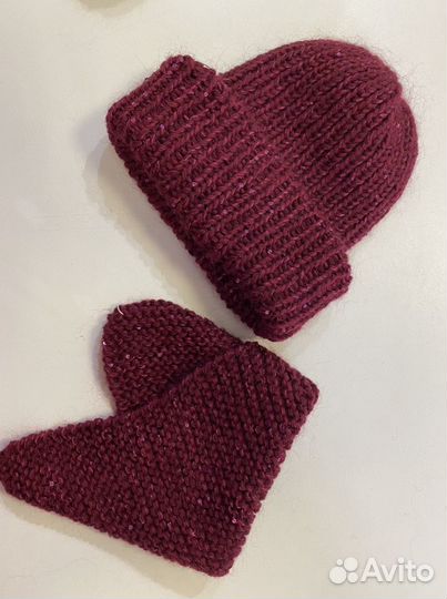 Комплект шапка + снуд. Итальянская пряжа