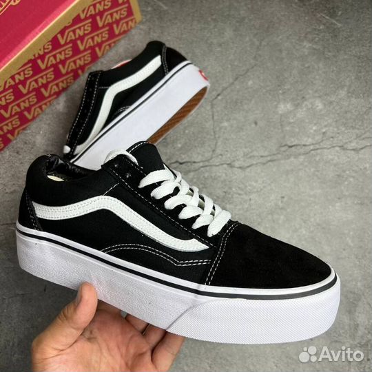 Vans Old Skool Platform Black White