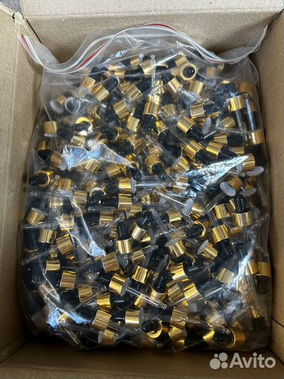 Флакон 50 мл стекло с золотой пипеткой стекло