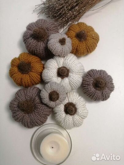 Вязаные игрушки, тыквы