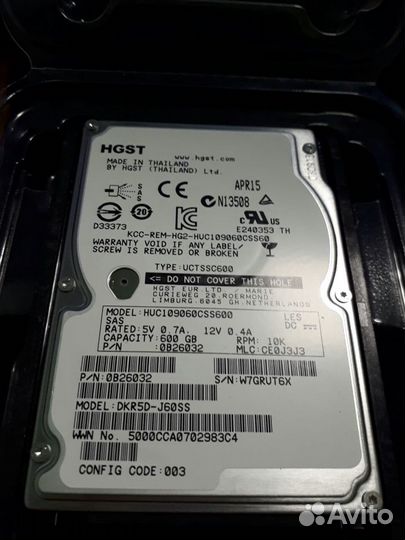 Жесткий диск hgst 600GB 3282390-Q SAS 2.5