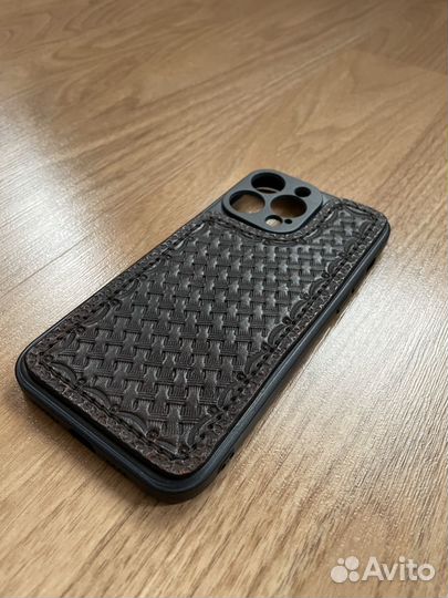 Чехол для iPhone 14, 14 Pro Max натуральная кожа