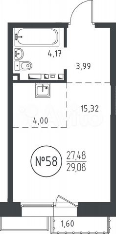 Квартира-студия, 29,1 м², 7/10 эт.