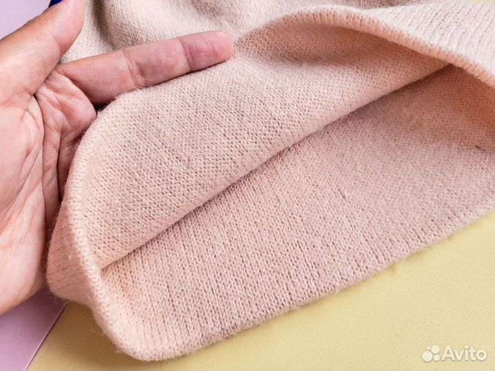 Шапка женская вязаная бини