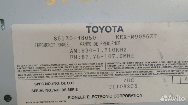 Магнитола Lexus RX, 2000