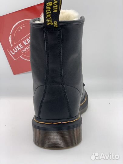 DR. Martens 1460 Jadon Black. Winter белый мех