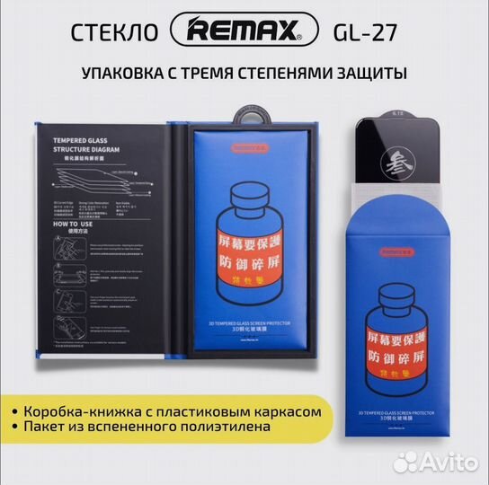 Защитное стекло Remax, оригинальное