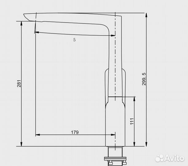 Смеситель для кухни Savol sk-h7001 Хром