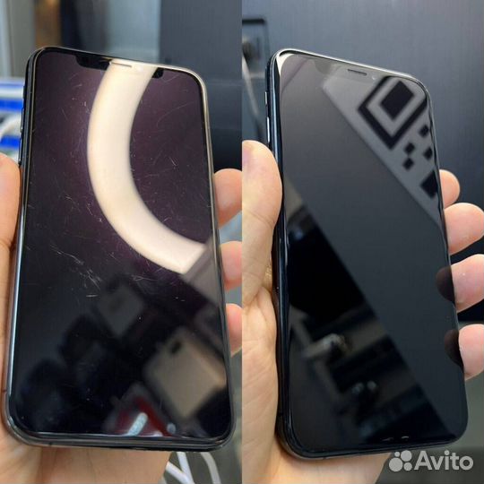 Полировка дисплея iPhone и Samsung