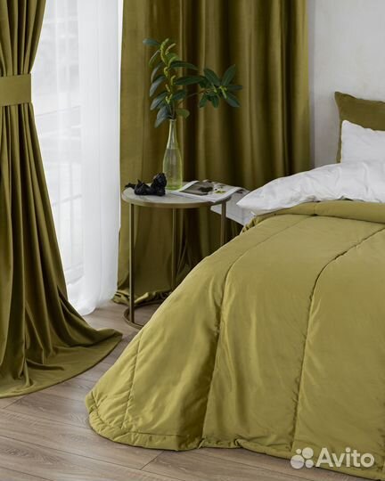 Покрывало бархат Беллиссимо темный янтарь