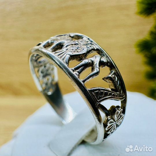 Кольцо слон, серебро 925, вес 3.38 г