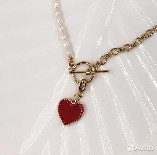 Чокер с натуральным жемчугом и подвеской