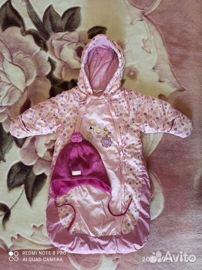 Комбинезон-конверт + шапка