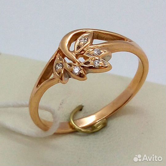 Кольцо / размер 17,5 / 2,14г / Золото585 / фианиты круглые
