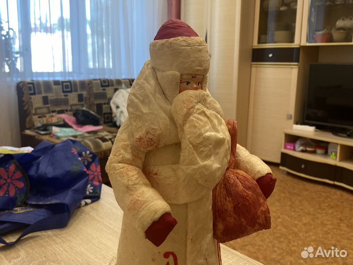 Дед Мороз папье маше 30 см СССР