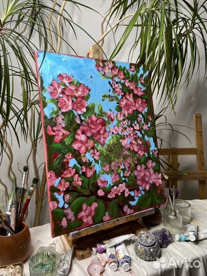 Картина маслом на холсте цветы 