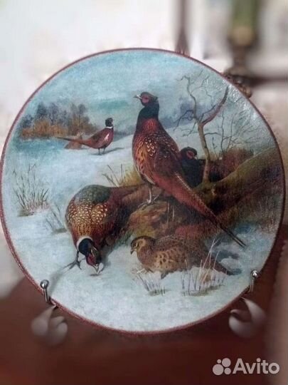 Тарелка декоративная фазаны