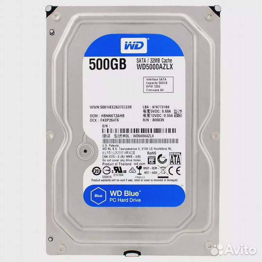HDD, WD, WD5000azlx, SATA, 3,5