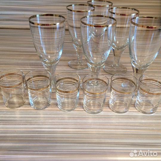 Фужеры Стопки Набор стекло Винтаж СССР