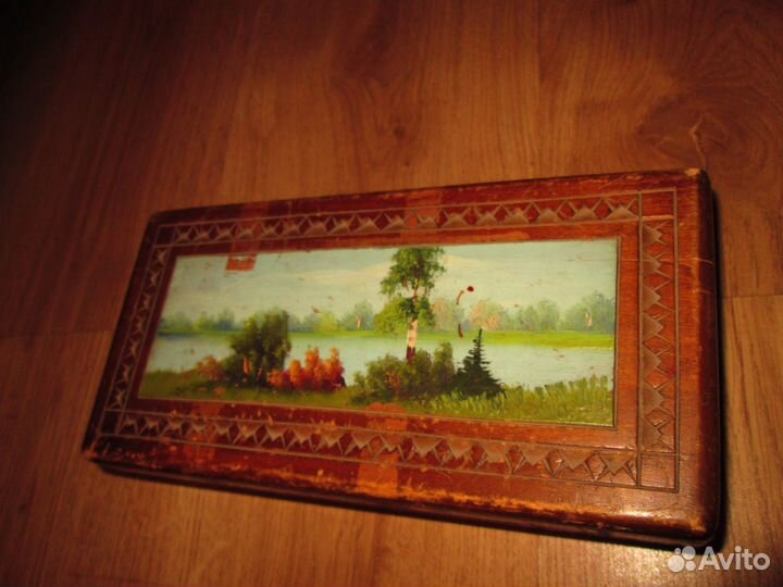 Шкатулка 1940 годов дерево с росписью