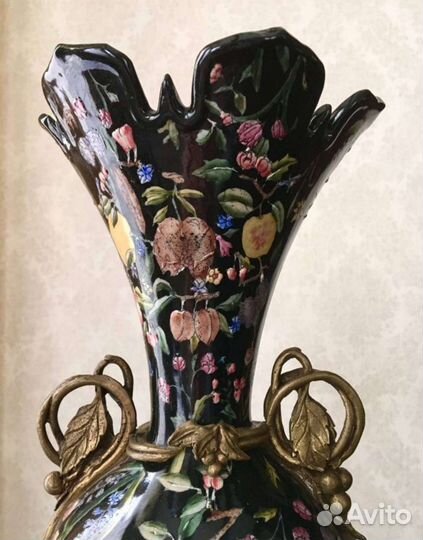Ваза фарфор бронза ручная роспись