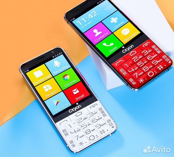 Смартфон кнопочный с Android (экран сенсорный)