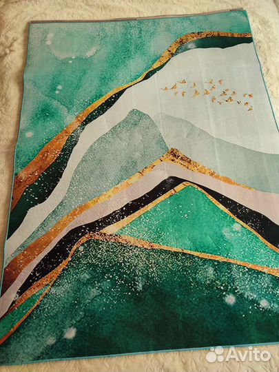 Новый Ковёр в гостинную 120/160 изумрудно-бирюзов