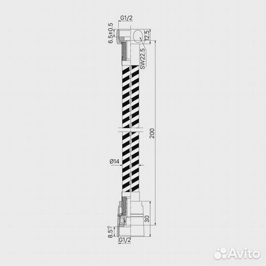 Душевой шланг Iddis белый мат. 200cm oph20wli19