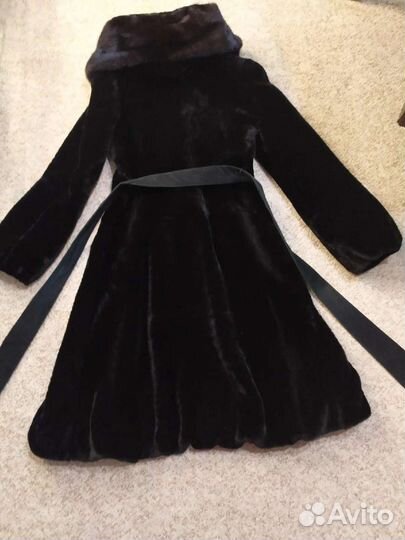 Френч женский зимний, мутон с норкой