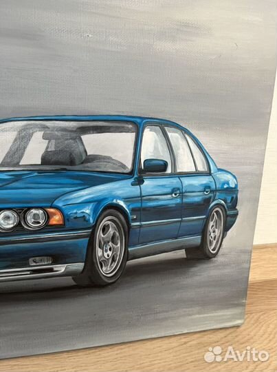 Картина машина на холсте bmw бмв e34