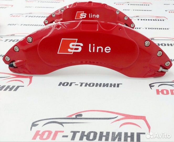 Накладки на суппорта audi Q7 4L красные