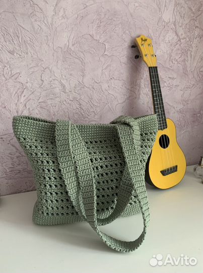 Мятная сумка из шнура