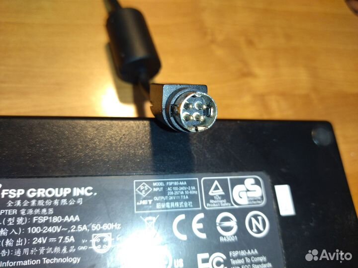 Блок питания 24v 7.5а - 180W, штекер 4pin