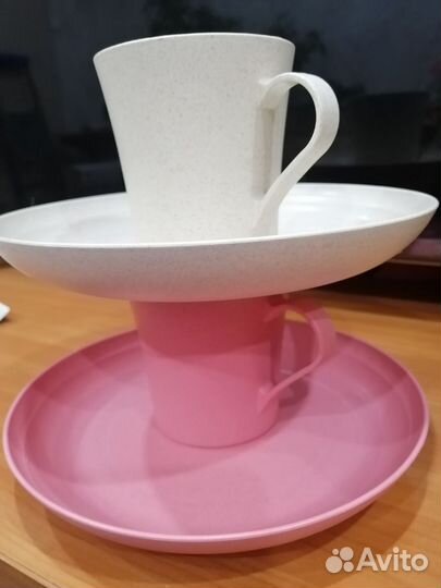 Чашка с тарелкой новая