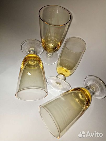 Рюмки на ножке/ цветное стекло СССР