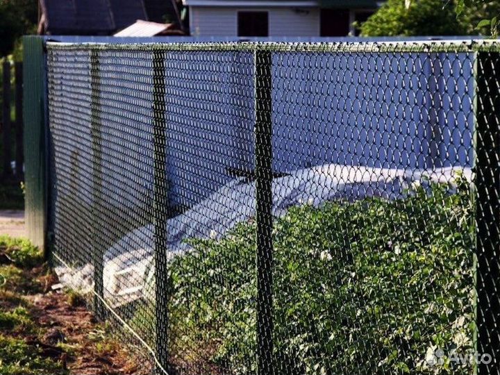 Забор из сетки рабицы