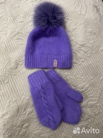 Набор варежки и шапка женские Новые